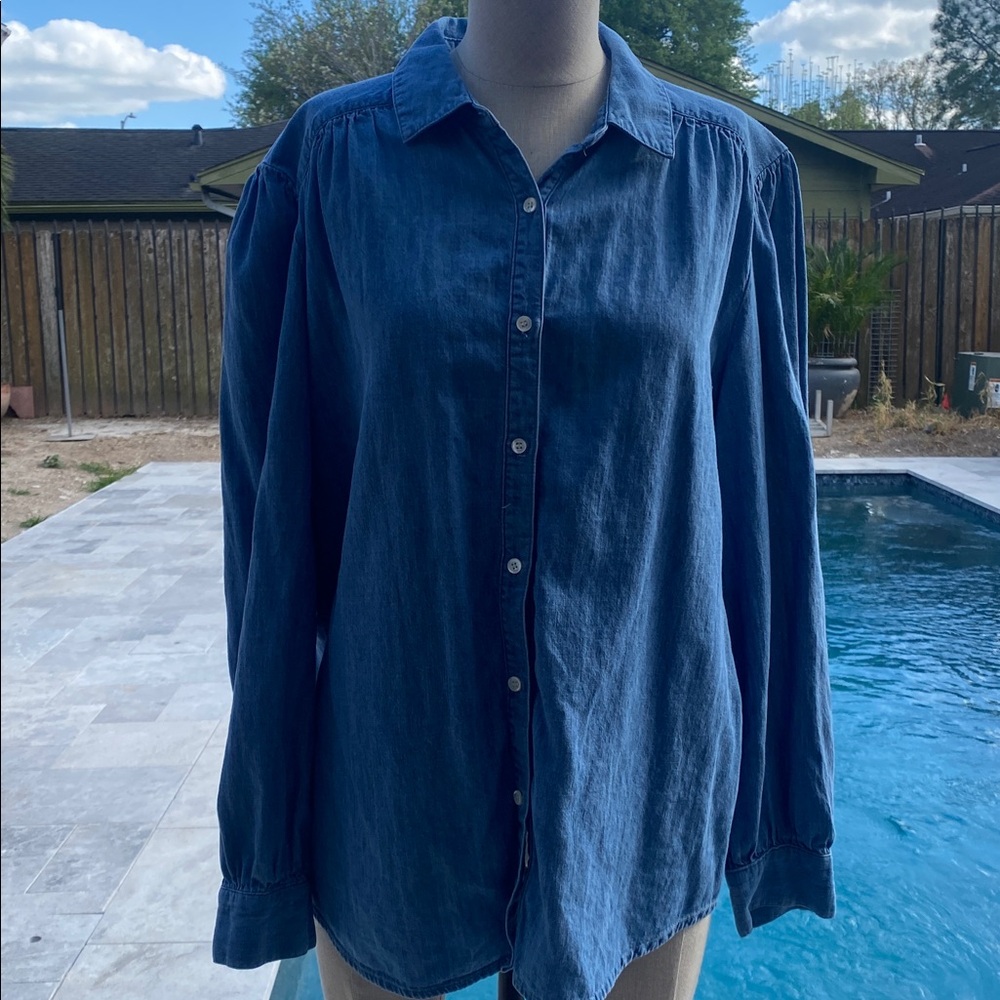 J McLaughlin Long-Sleeve denim Indigo Button-Down Shirt